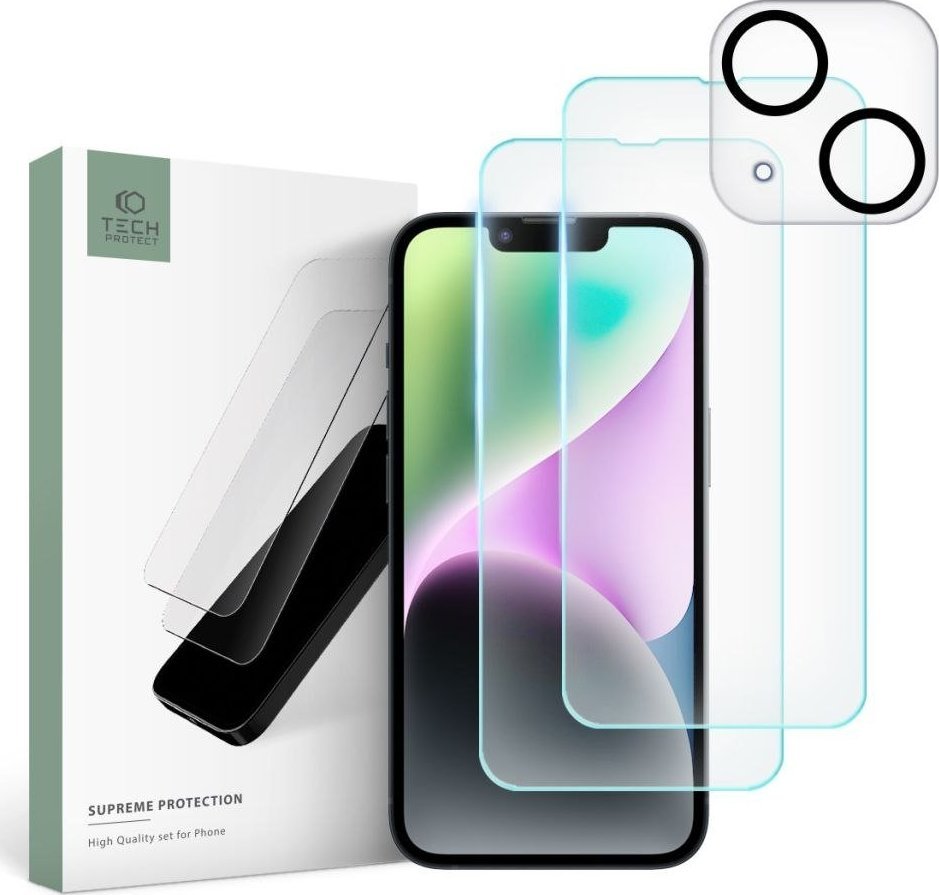 Braders Szkło Hartowane Supreme Zestaw do iPhone 14 Clear