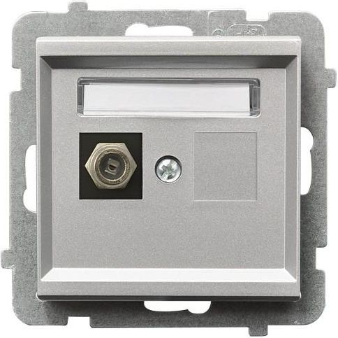 Ospel Gniazdo antenowe Sonata typu F pojedyncze srebrny mat (GPA-1RF/m/38)