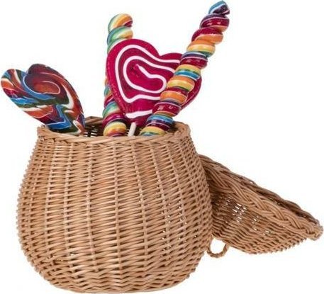 WickerPL DECOR WIKLINOWY POJEMNIK grzybek okrągła szkatułka 18 H21 CM