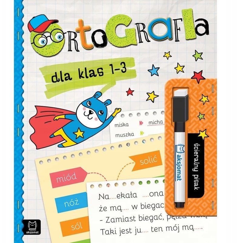 Książeczka Ortografia dla klas 1-3. Ścieralny pisak