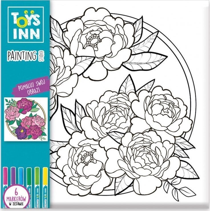 Stnux Obraz do kolorowania z markerami Peonie 8387 STNUX