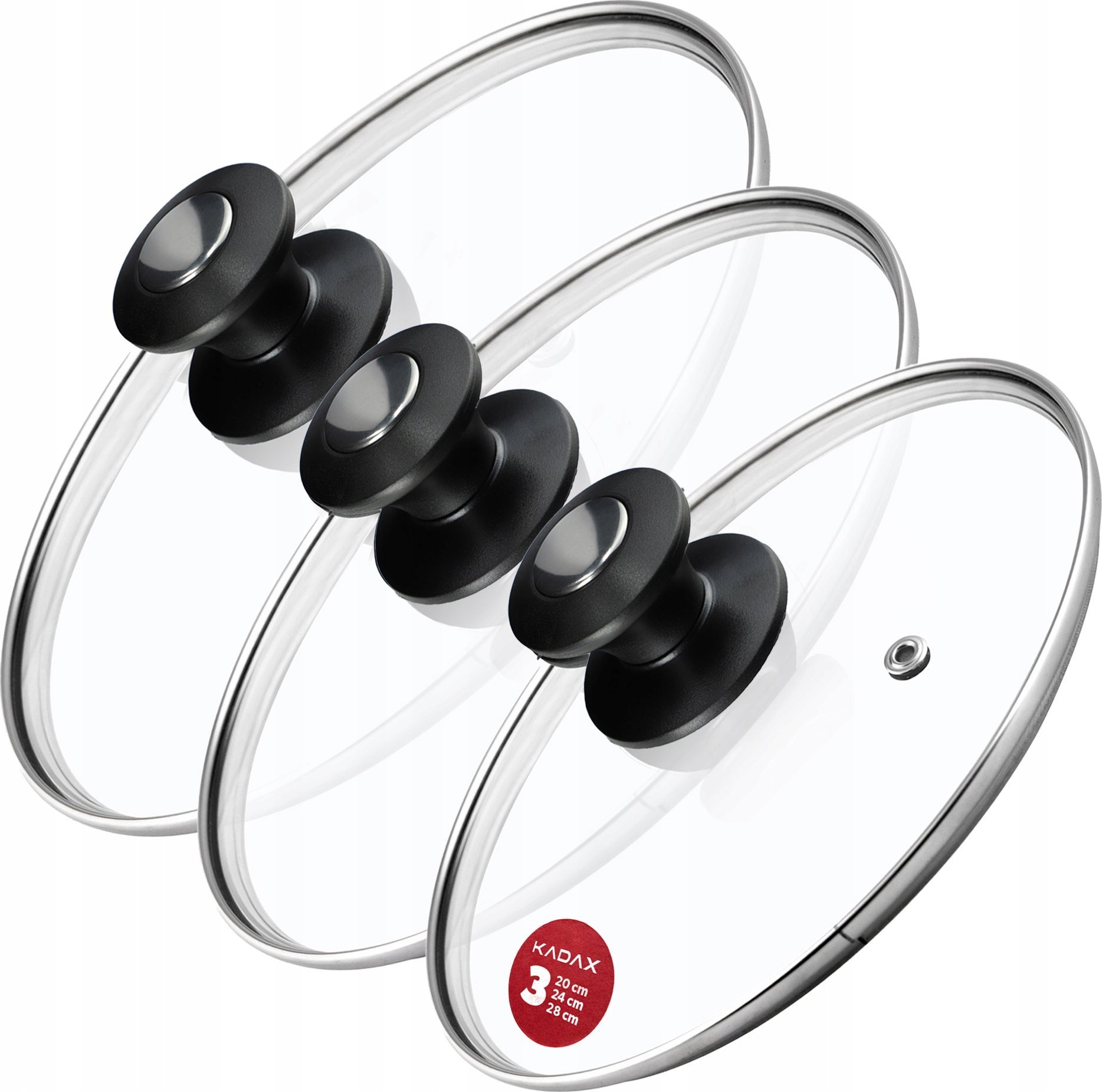 Kadax KADAX Pokrywka Szklana Pokrywa Zestaw 20/24/28cm