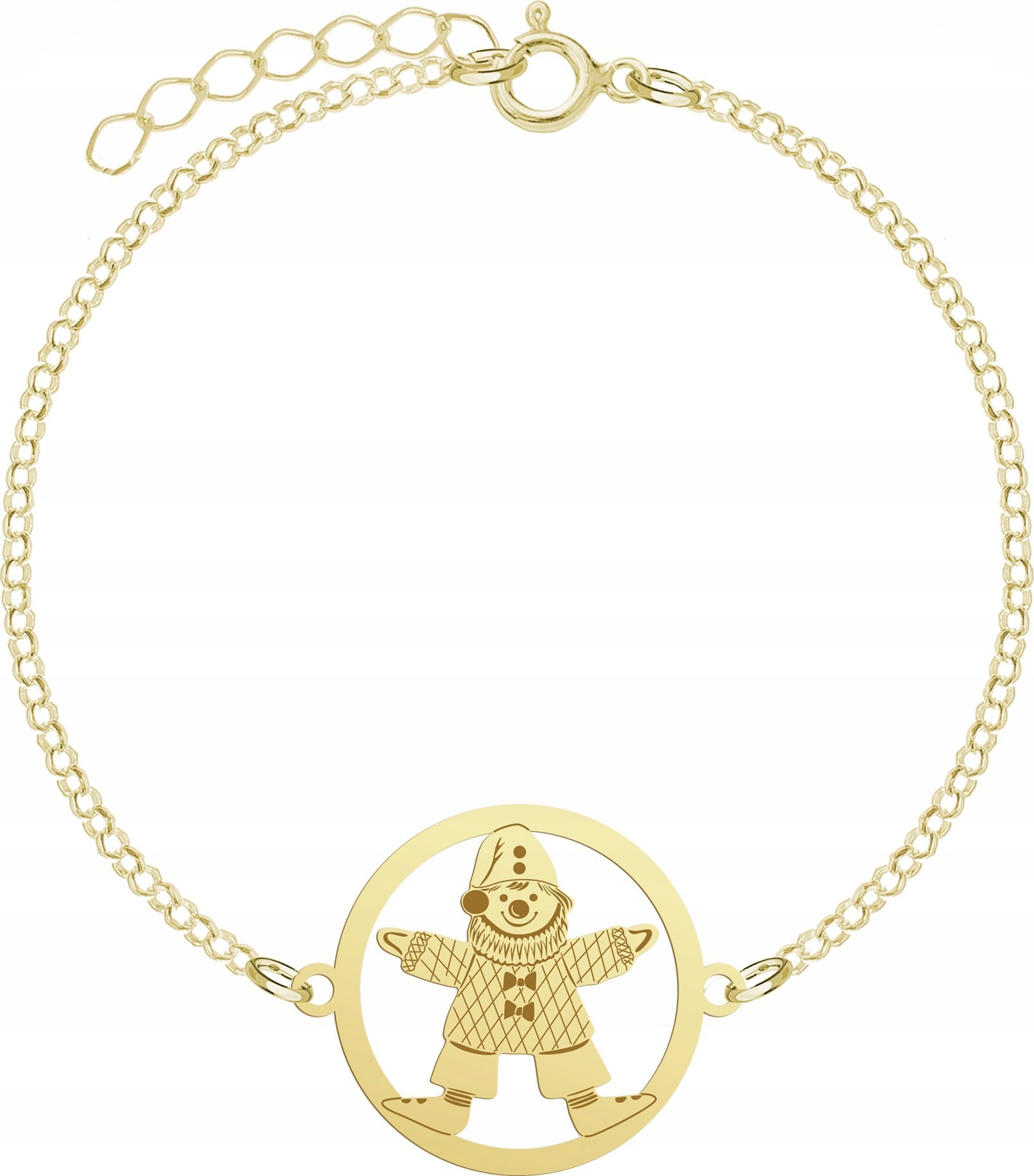 Radziszewska Jewellery Bransoletka Złota Pajacyk Łańcuszek Biżuteria Prezent 925 GRAWER GRATIS