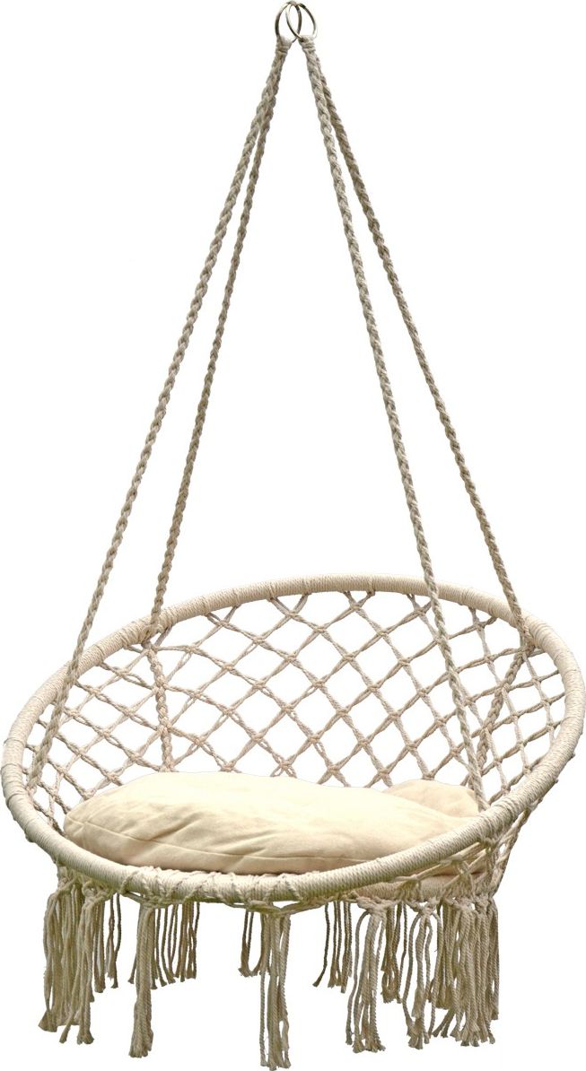 Saska Garden Hamak ażurowy fotel wiszący 80 x 60 cm z poduszką Ecru (245640)