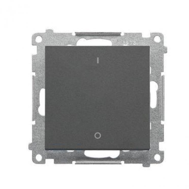 Kontakt-Simon Podwójny przełącznik (moduł) 10 AX, 250 V~, szybkozłącze grafitowy matowy TW2.01/116