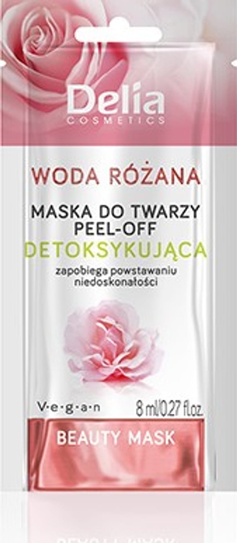 Delia DELIA Beauty Maseczka peel-off do twarzy detoksykująca z wodą różaną 8 ml