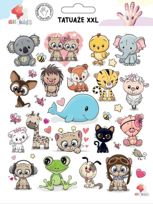 Dodo Tatuaże zmywalne dla dzieci Słodkie zwierzaki XXL