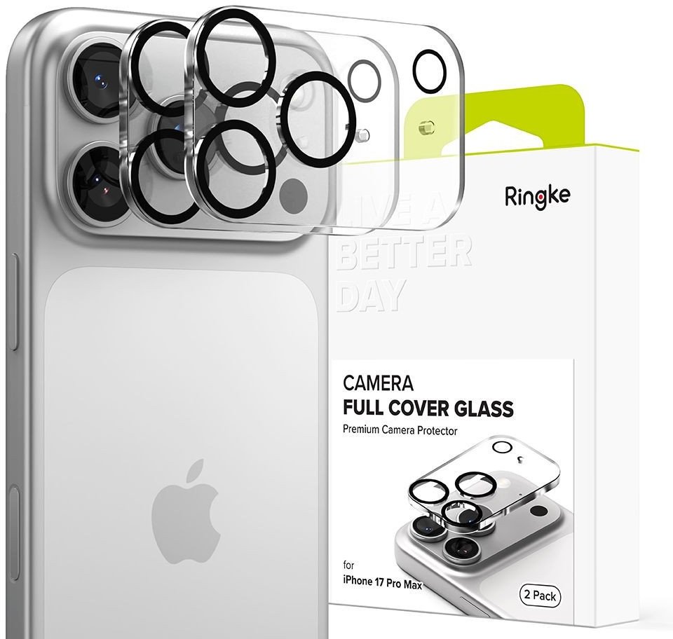 Osłona aparatu Ringke Camera Full Cover Glass do iPhone 17 Pro Max, czarna, 2 szt.