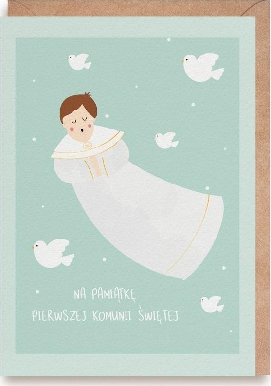 Cardie Kartka okolicznościowa Komunia chłopiec, eko K174