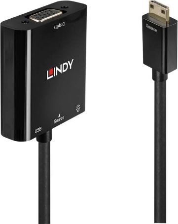 Adapter USB Lindy USB-C - VGA Czarny (38286)