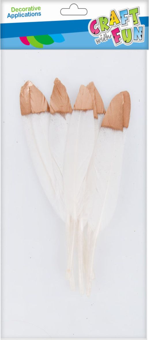 Craft with Fun CF OZDOBA DEK PIORKA 10-15CM 8SZT ZLOT/B 20/600