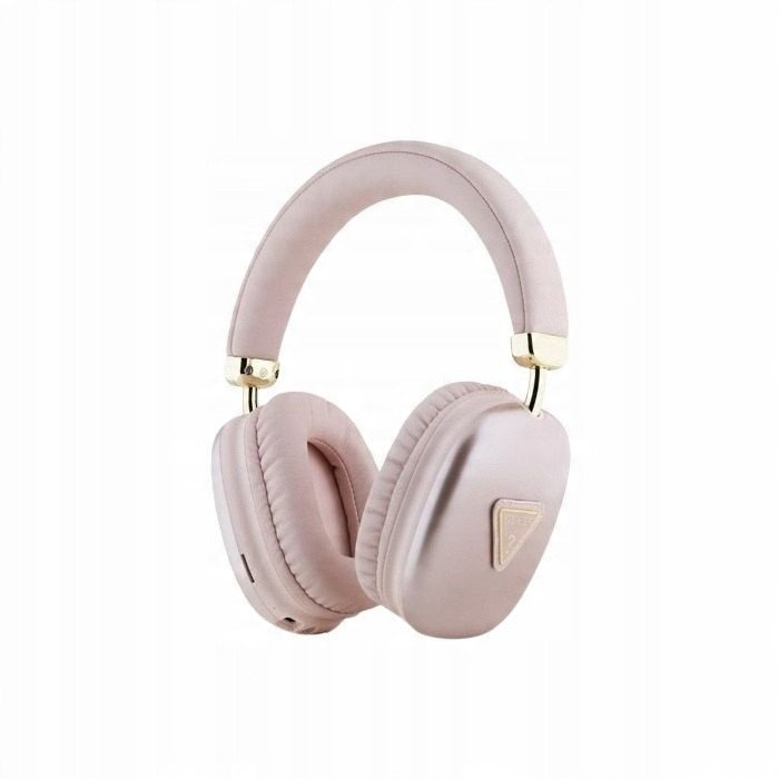 Guess Metallic Triangle Logo - Bezprzewodowe słuchawki nauszne Bluetooth V5.3 (różowy)