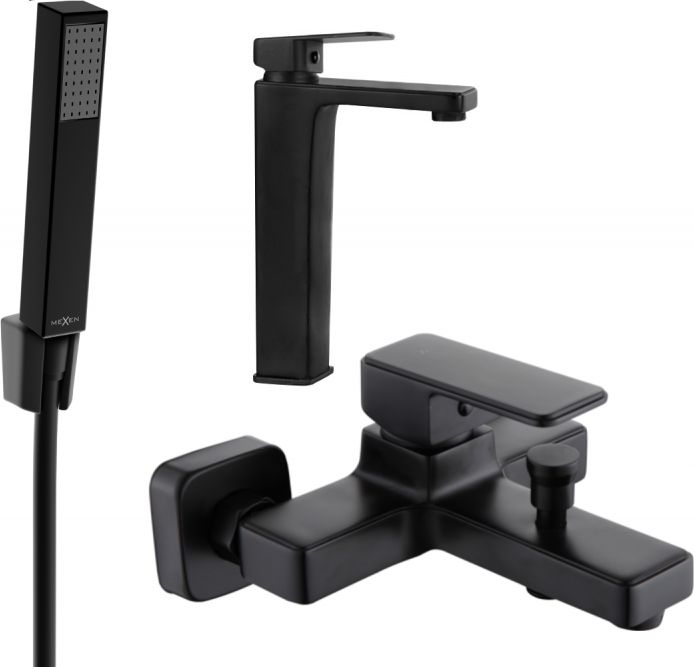 Mexen Mexen Cetus R77 zestaw wannowy, czarny - 744313R77-70