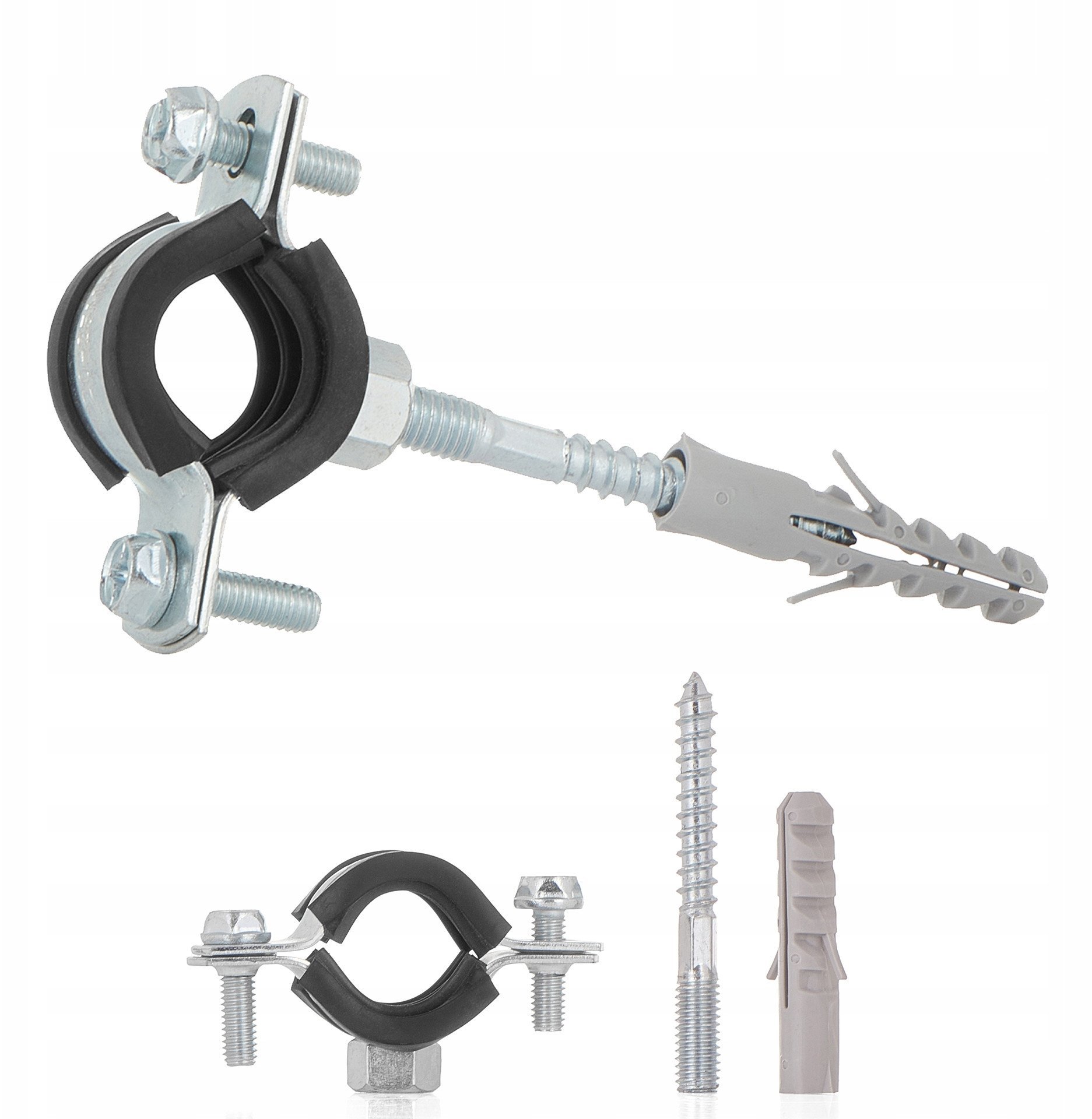 Obejma metalowa z gumą do rur 3/8" 15-19mm (200)