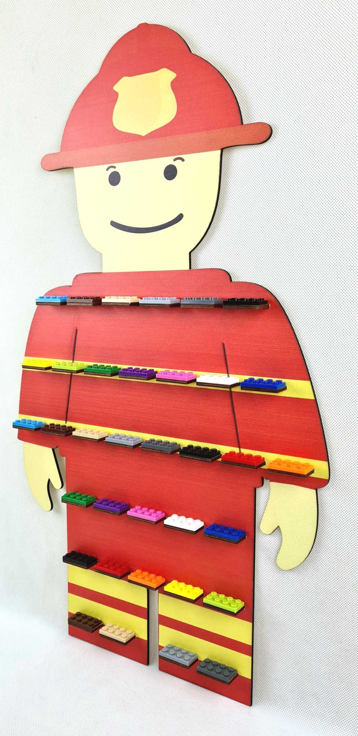 naSciane Półka regał na klocki ludziki FIGURKI strażak XL