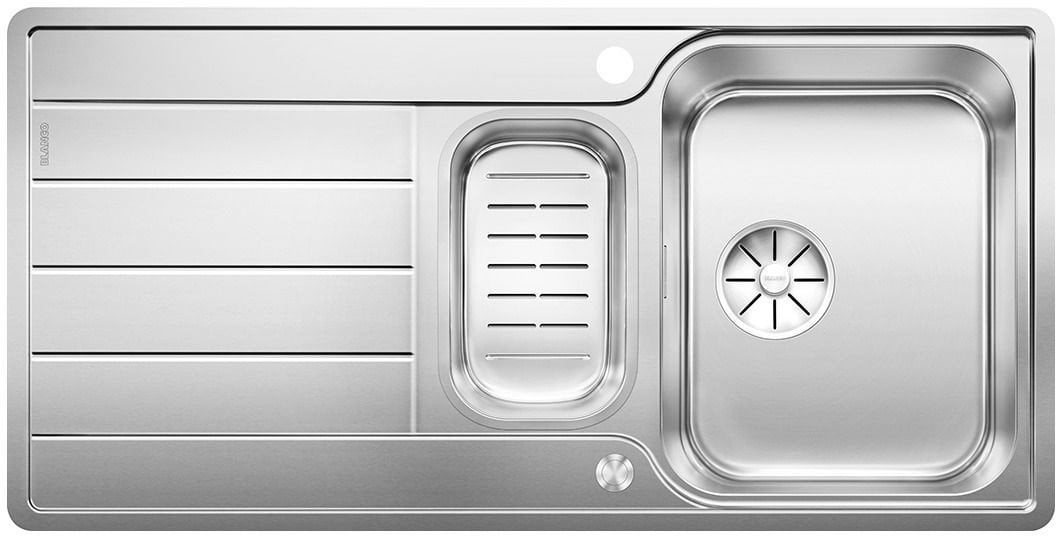 BLANCO CLASSIMO 6 S-IF stal polerowana odwracalny, korek auto., PushControl, InFino, odsączarka stalowa