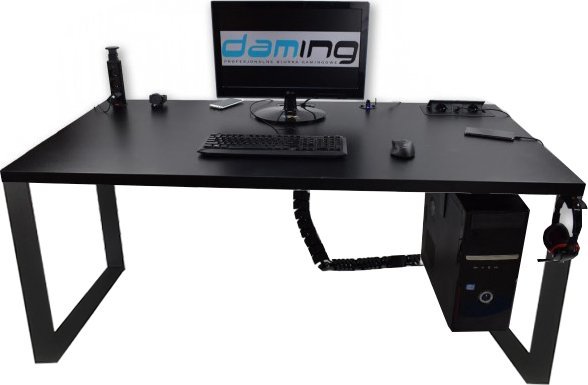 BIURKO GAMINGOWE DAMING ATLANTA PRO GAMER LOFTOWE CZARNE