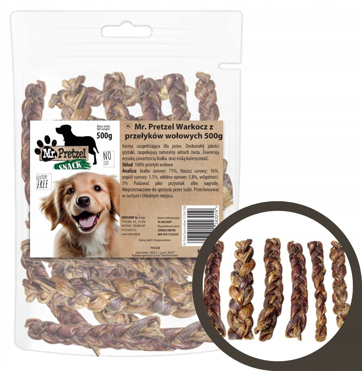 oners Warkocz z przełyków wołowych 500g