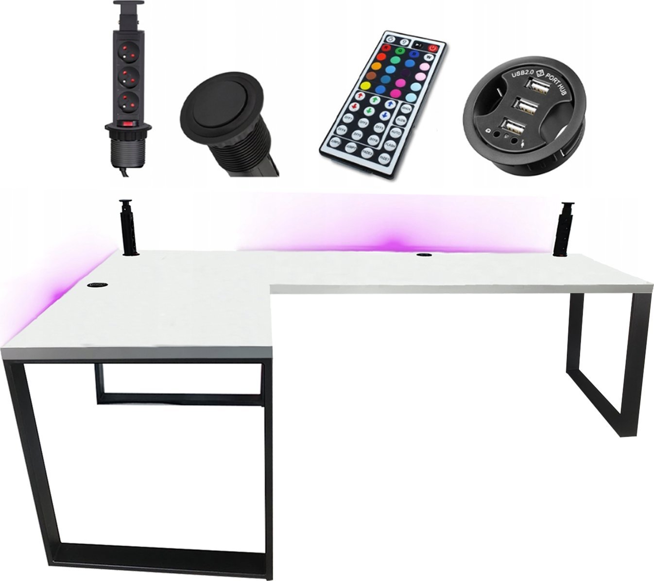 BIURKO GAMINGOWE NARONE LOFTOWE KOMPUTEROWE STABILNE 240X160 PRODUCENT