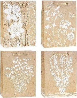 Torebka ozdobna Kwiaty 31x40x12cm mix ROZETTE