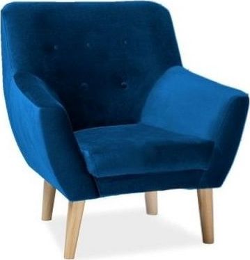 Signal Fotel NORDIC 1 VELVET granatowy tapicerowany w styl u glamour SIGNAL