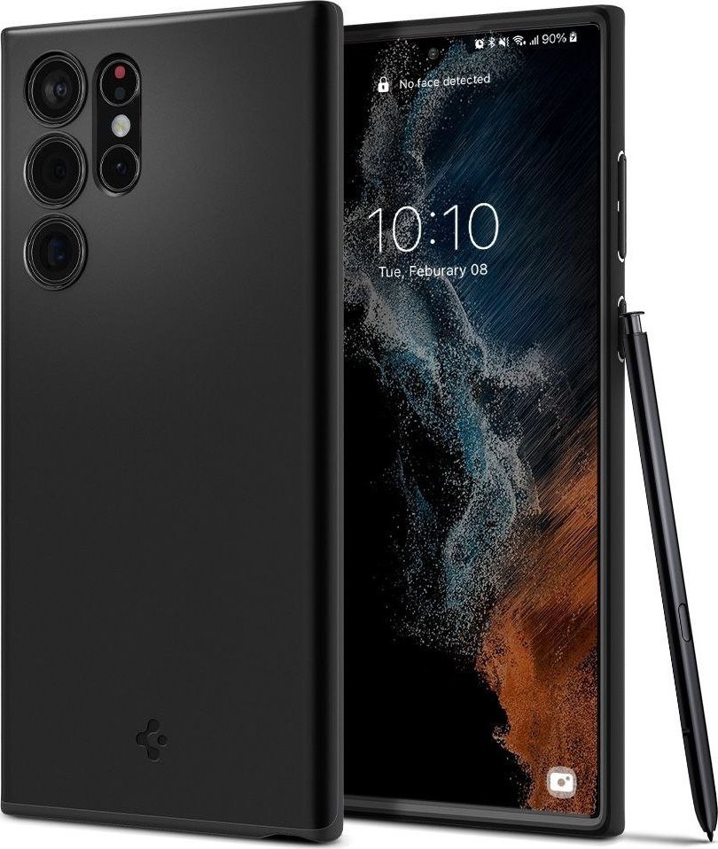 Spigen Etui Braders Spigen Thin Fit do Galaxy S22 Ultra Black