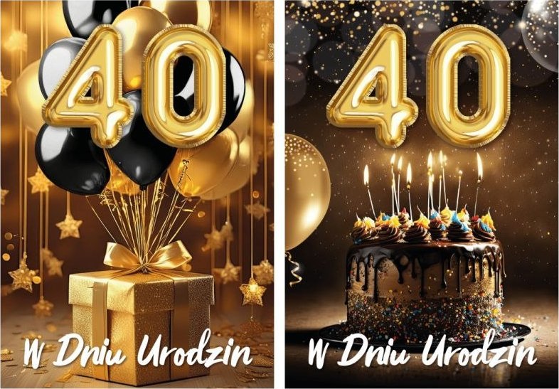 Kartki karnet FL-03 Urodziny 40