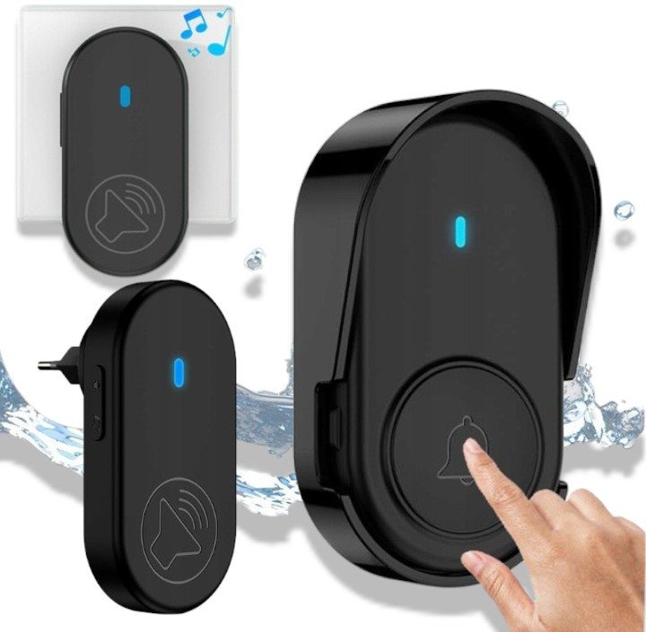 Dzwonek do drzwi Bezprzewodowy Wodoodporny z daszkiem do 250m
