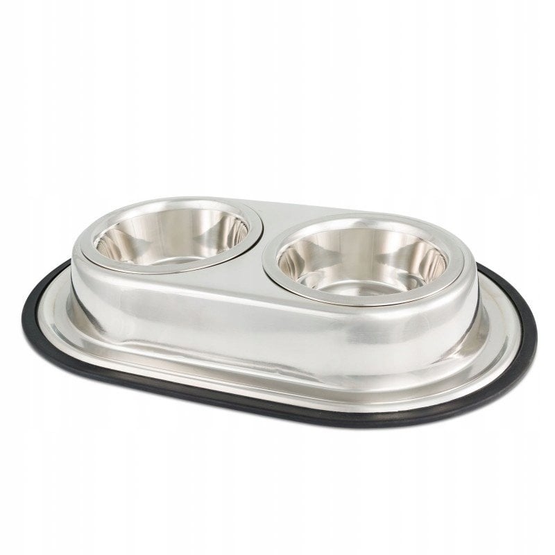 Barry King Zestaw 2 misek, dla psa, stal nierdzewna, z rantem, 2x840ml