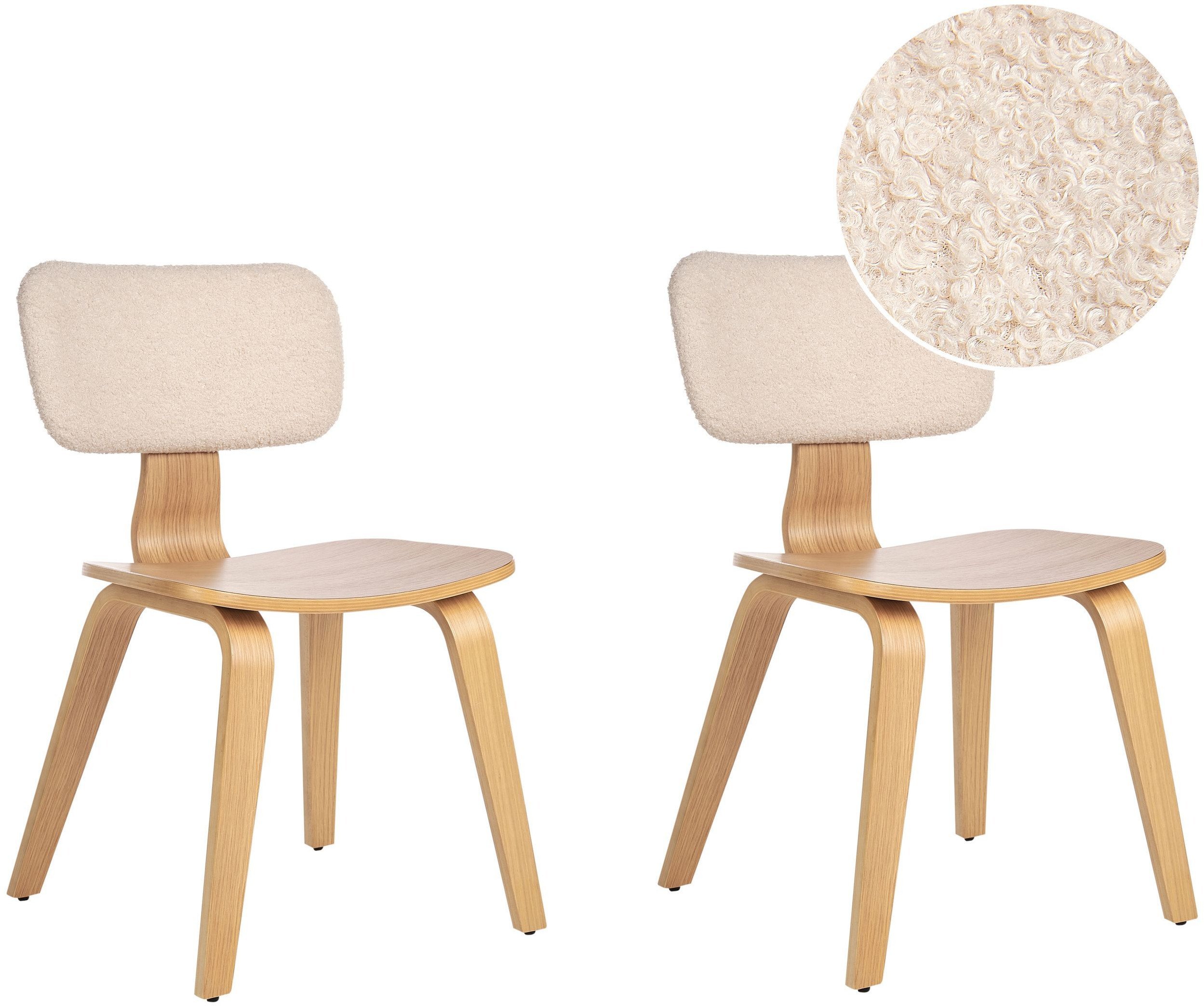 Zestaw 2 krzeseł do jadalni LUCINDA Drewno Jasnobrązowy