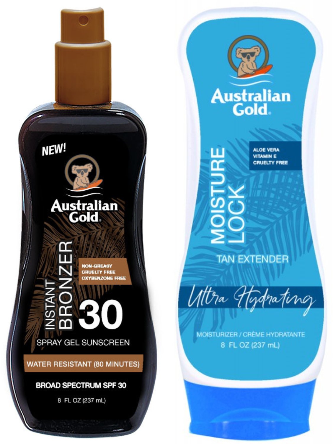 Australian Gold Żel W Sprayu Z Bronzerem SPF30 + Moisture Lock 237ml