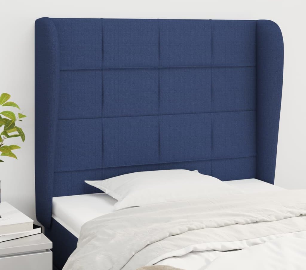vidaXL vidaXL Zagłówek uszak, niebieski, 103x23x118/128 cm, tkanina