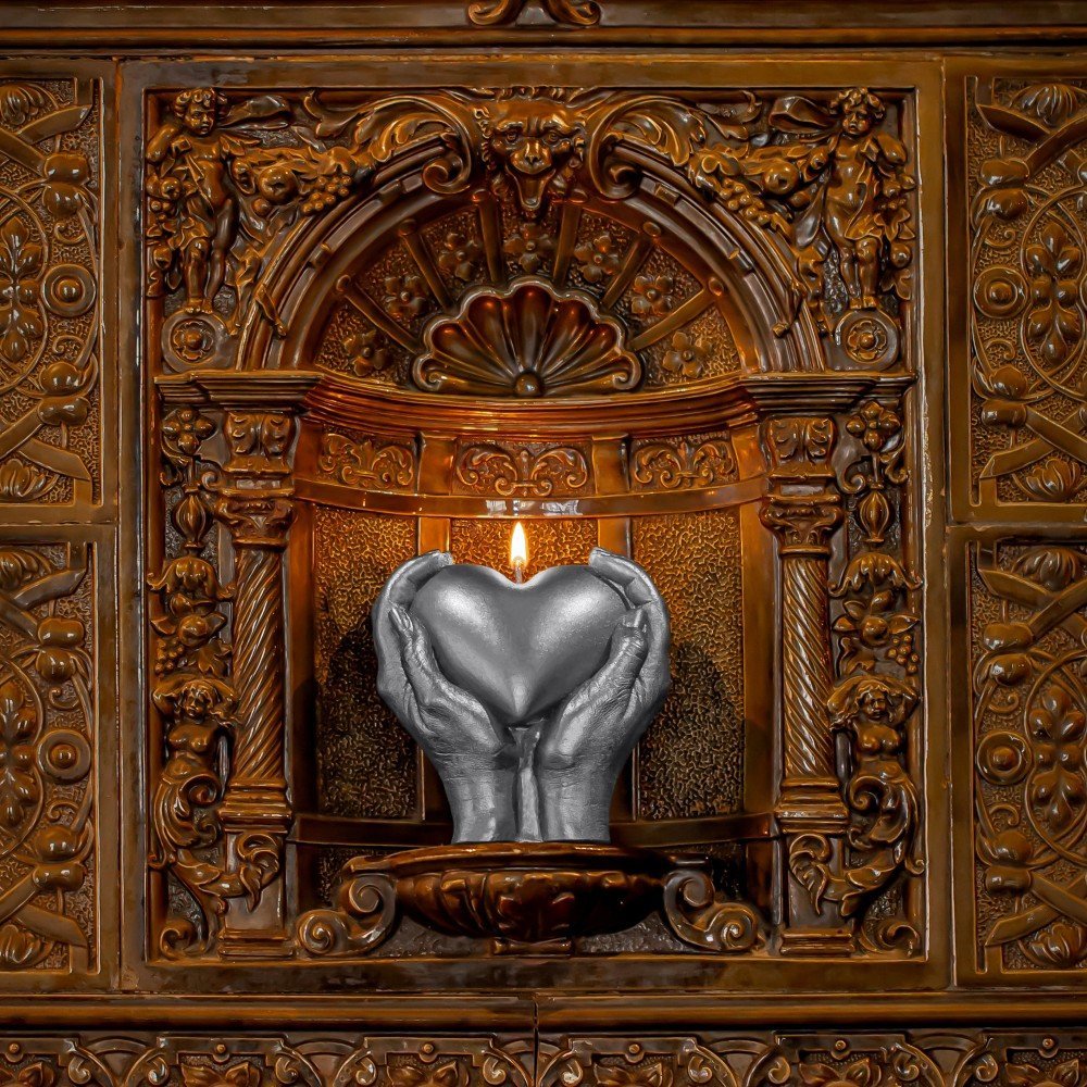 Candellana Świeca Hand LOVE Świeczka Serce Wegańska parafina 35h