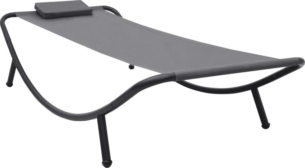 vidaXL leżanka ogrodowa, szara, 200 x 90 cm, stal (48082)