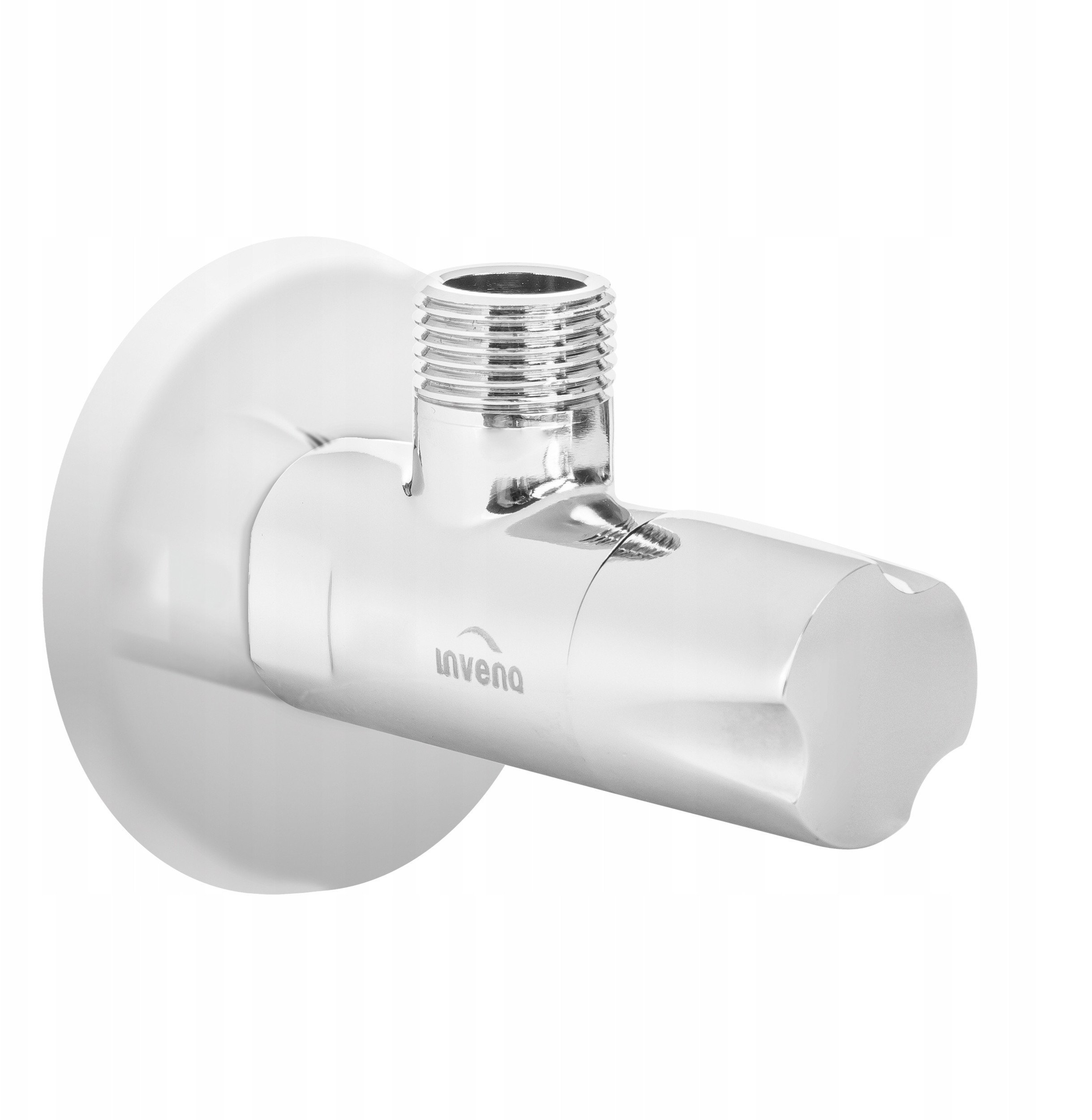 Invena zawór kątowy z głowicą ceramiczną 1/2"x1/2", biały ZW-49-01B-W