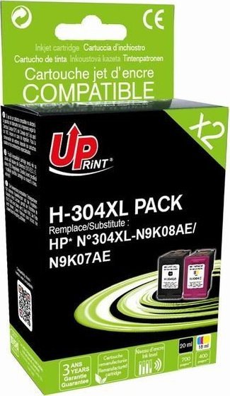Tusz UPrint kompatybilny ink / tusz z N9K08AE+N9K07AE, HP 304XL, black/color, 700/400s, 20/18ml, H-304XL BK/CL PACK, dla HP DeskJet 262