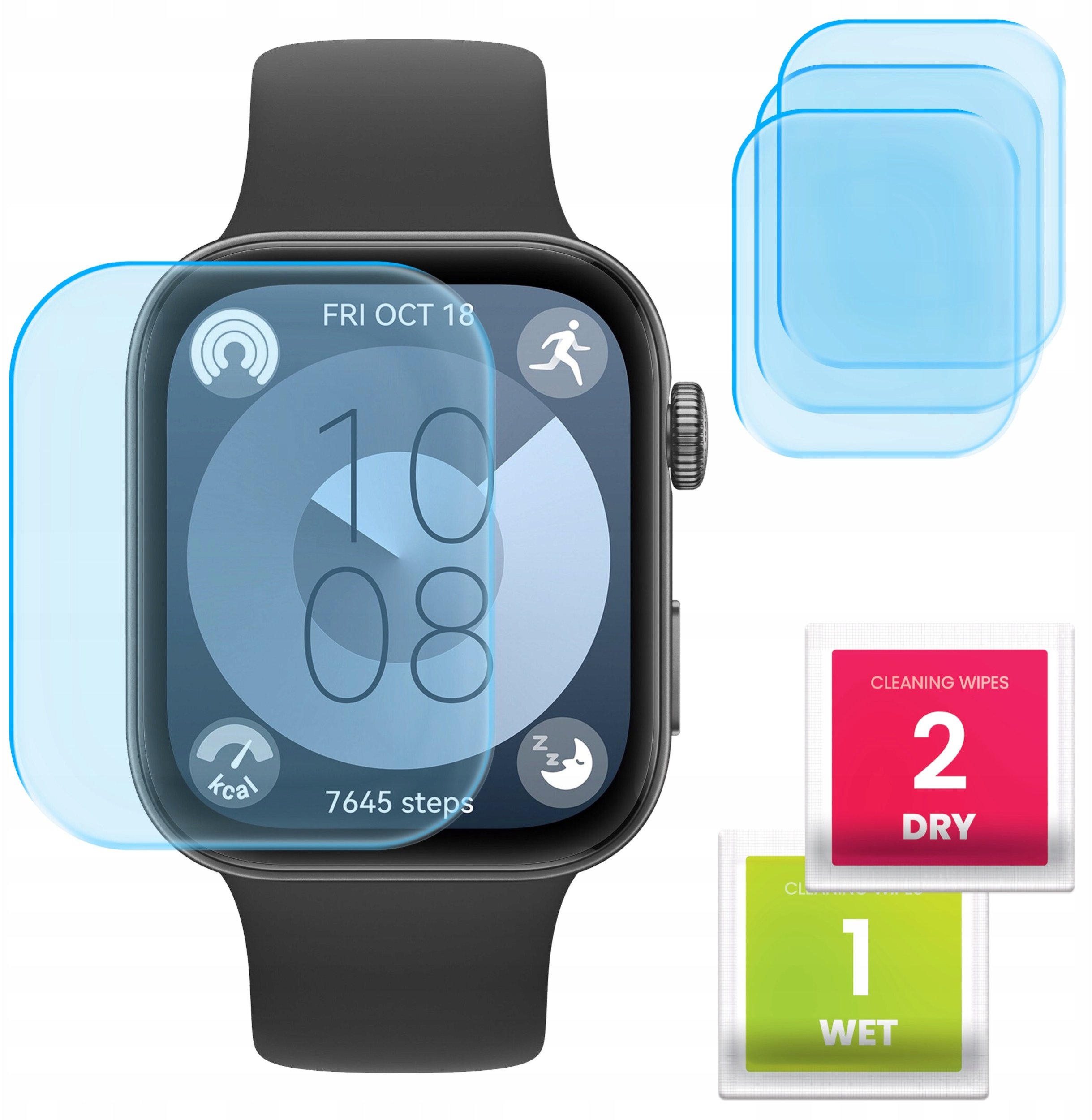 3-PAK Szkło Hybrydowe do Huawei Watch Fit 3 (Szkiełko, Ochronne, Odporne)