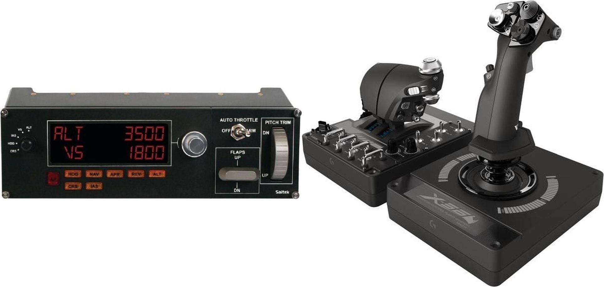 Joystick Logitech G Saitek Pro Flight Multi Panel USB (945-000009) + G X56 Hotas (945-000059)