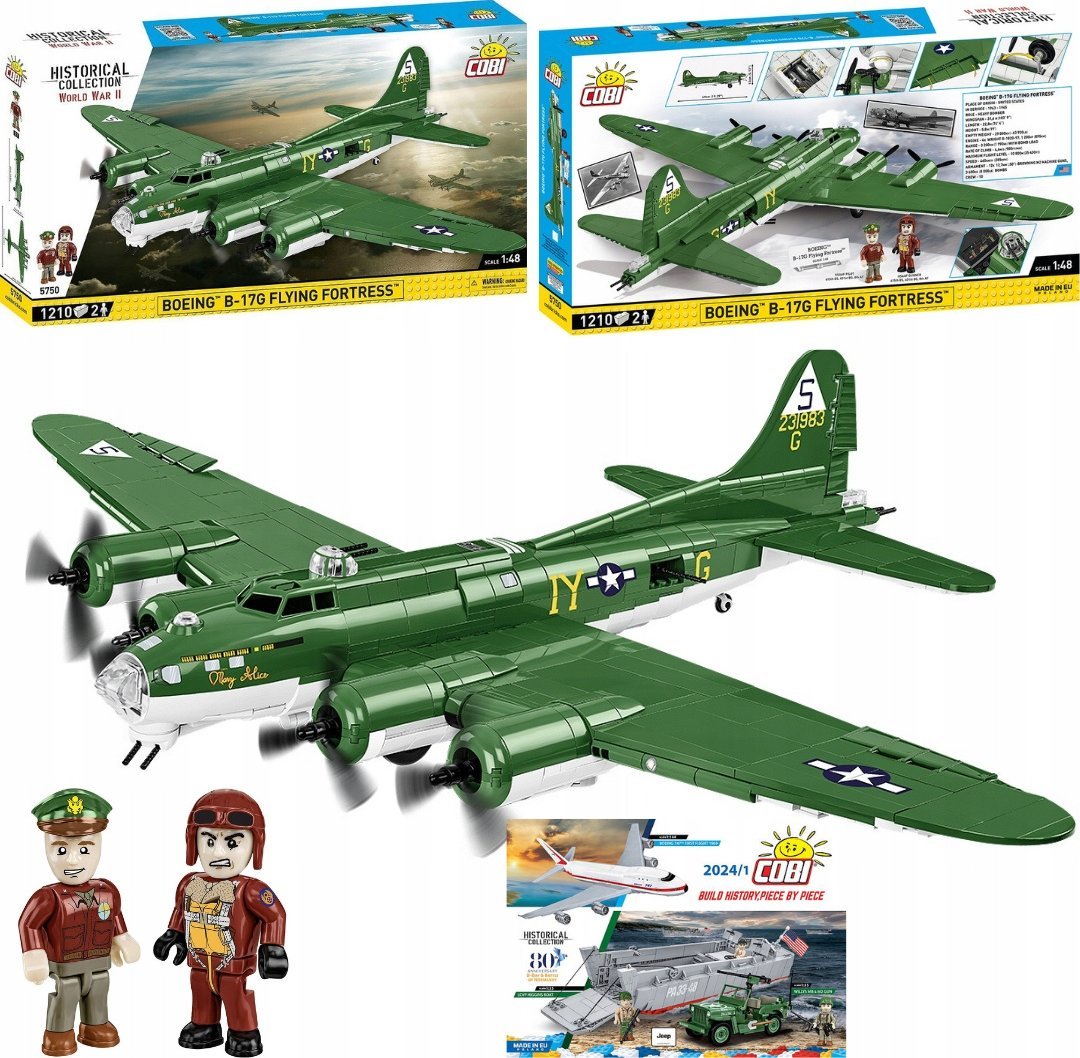 Cobi Klocki Wojskowe COBI 5750 Samolot Boeing B-17G Duży 1210 el. Produkt Polski