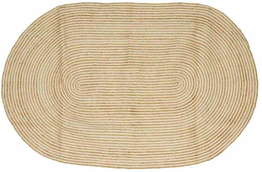 vidaXL Dywan Naturalne i białe 205 x 305 cm Juta