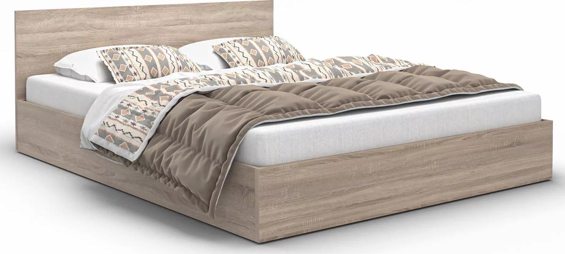 Elior Łóżko z materacem i schowkiem dąb sonoma 120x200 - Cansar 3X