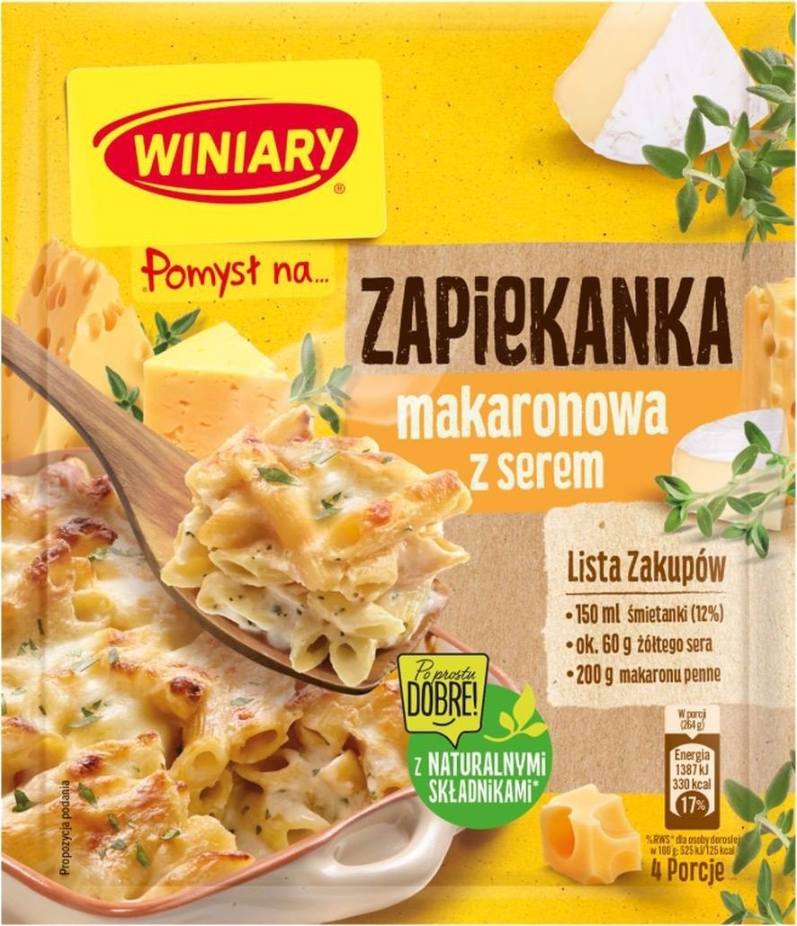 WINIARY Winiary Pomysł na... Zapiekanka makaronowa z serem 47 g