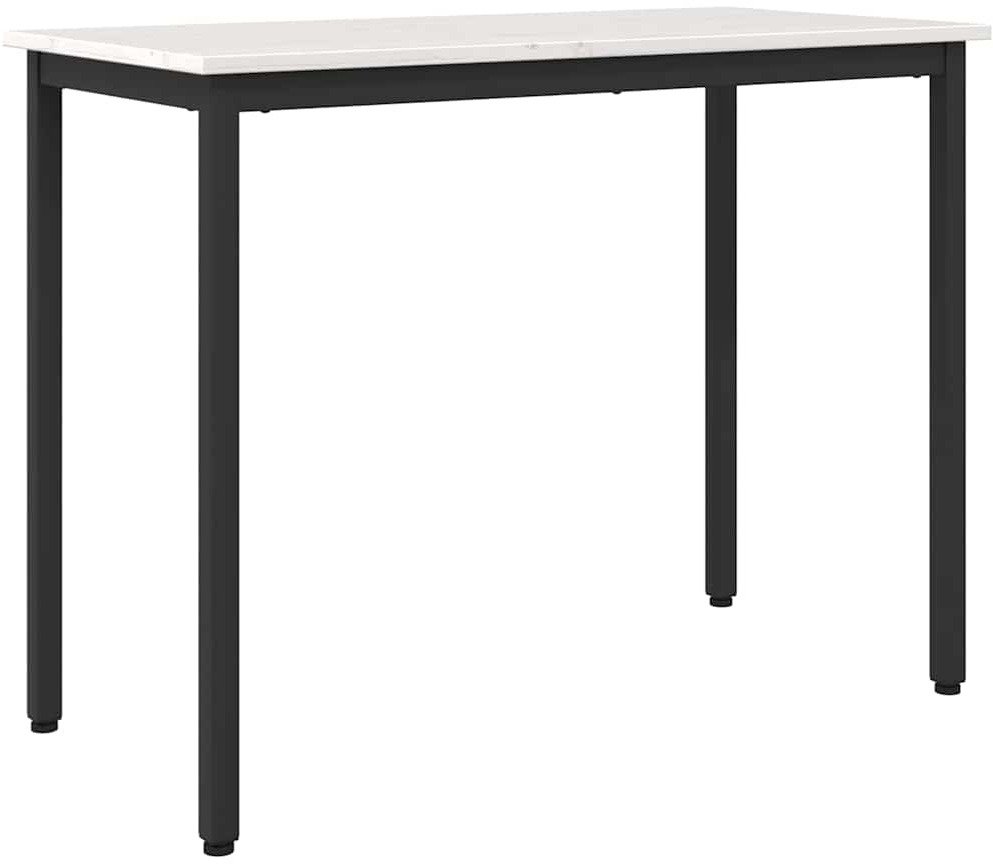 vidaXL stół Biały 100 x 50 x 77 cm Drewno inżynieryjne i stal