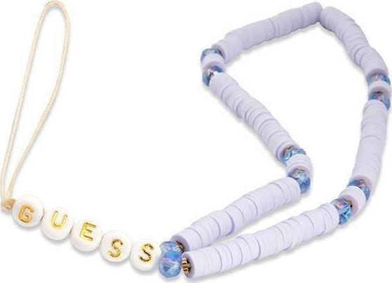 Guess Guess zawieszka GUSTPEARU Phone Strap lilak/lilac Heishi Beads