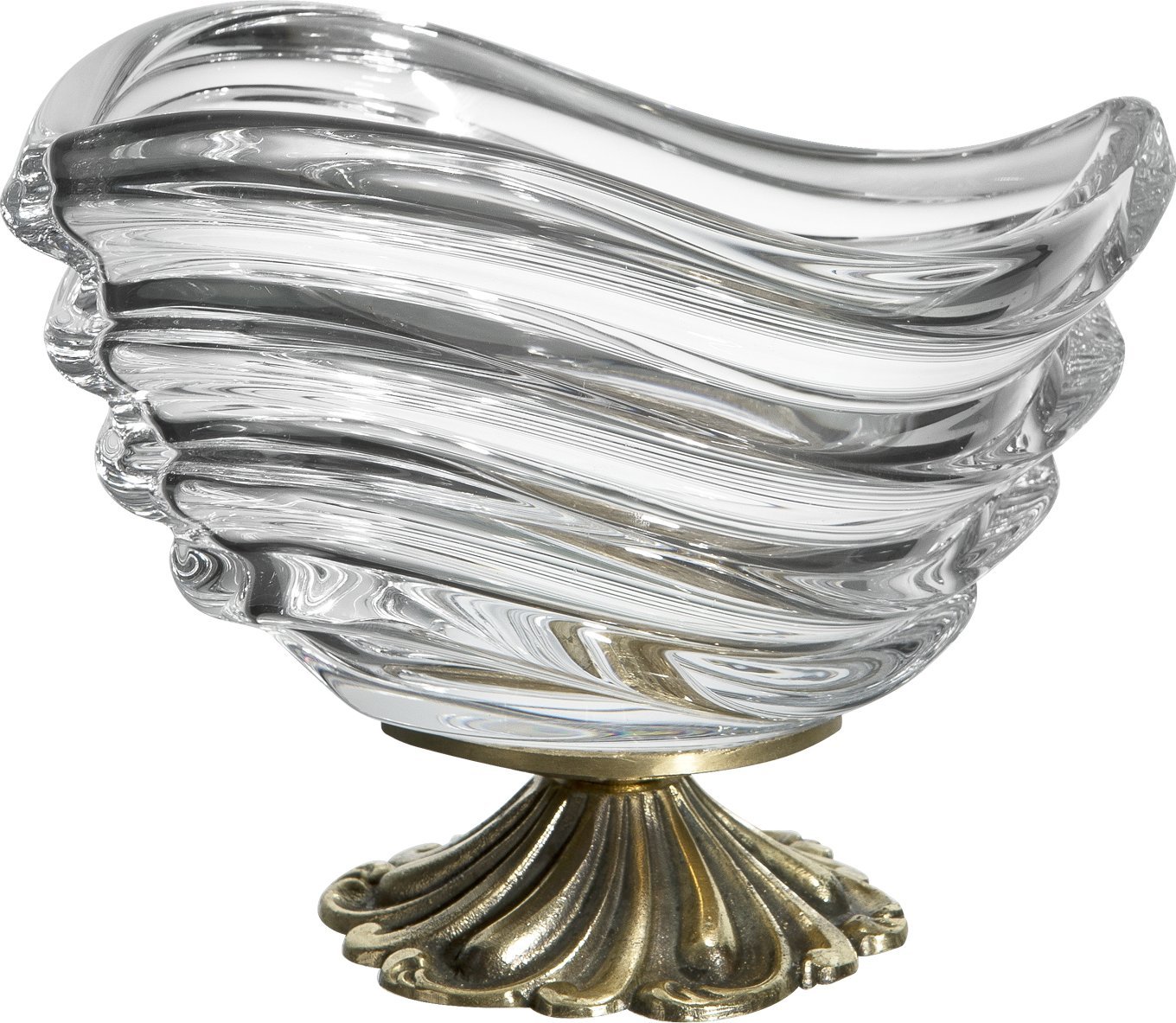 Art-Pol Salaterka szklana na stopie z mosiądzu 104303