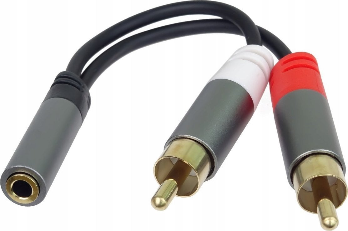 PremiumCord PremiumCord kabel HQ Jack 3.5mm Female - 2x CINCH Male 15cm