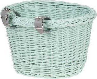 WickerPL akcesoria rowerowe Kosz na rower dziecięcy w kolorze miętowym 27x22 H17 cm