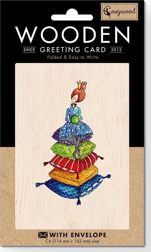 Cozywood Karnet drewniany C6 + koperta Księżniczka