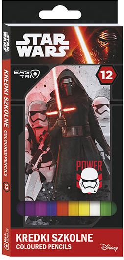 St. Majewski Kredki szkolne trójkątne, 12 kolorów, licencja STAR WARS: EPISODE VII