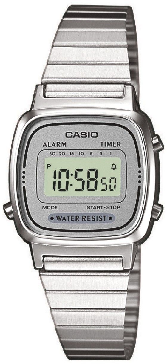 Zegarek Casio Zegarek damski Retro srebrny (LA670WEA-7EF)